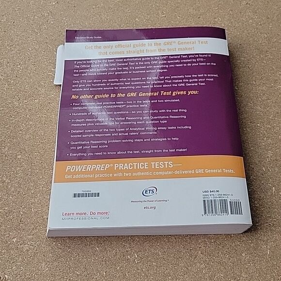 OFFICIAL GUIDE TO THR GRE GENERAL TEST ETS BOOK GRAD SCHOOL STUDY GUIDE - Picture 2 of 2